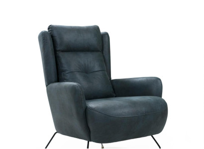 Modern Black Armchair Living room Designer Seat Furniture Textile Upholstery Fabric